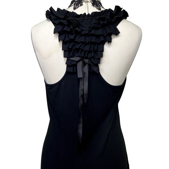 Vtg Y2k Self Esteem Ruffle Bow Gothic Emo Grunge Tank Top - Picture 2 of 12